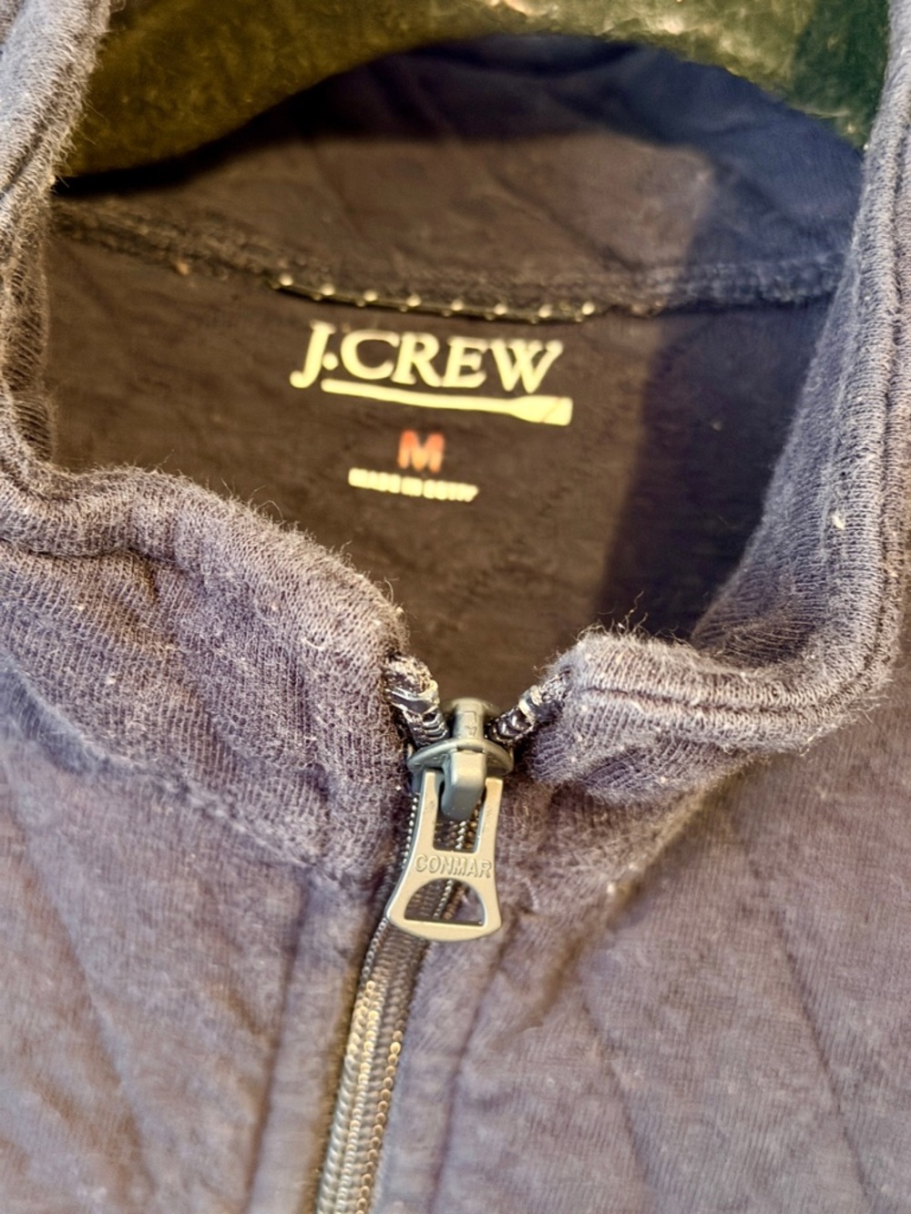 J. Crew Quilted Half-Zip Pullover - Navy Blue - Picture 2 of 9